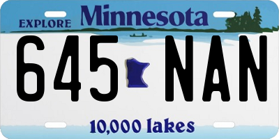 MN license plate 645NAN