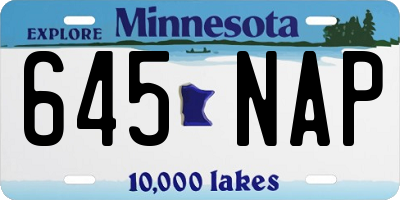 MN license plate 645NAP