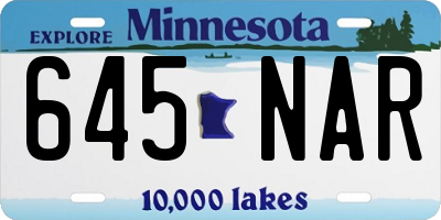 MN license plate 645NAR