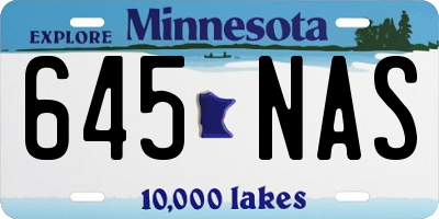 MN license plate 645NAS