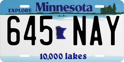 MN license plate 645NAY
