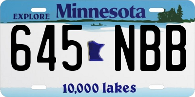 MN license plate 645NBB