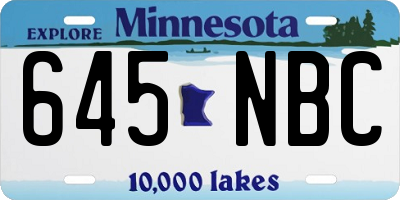 MN license plate 645NBC