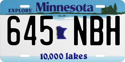 MN license plate 645NBH
