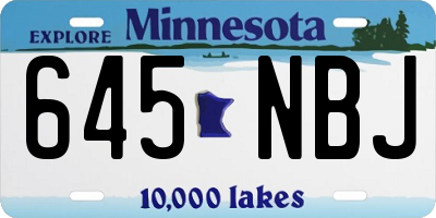 MN license plate 645NBJ