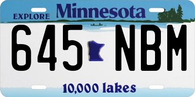 MN license plate 645NBM