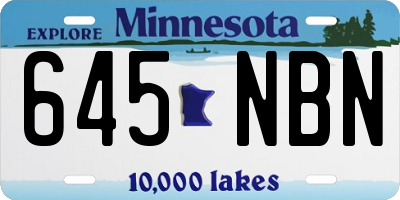 MN license plate 645NBN