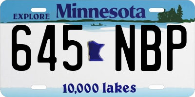 MN license plate 645NBP