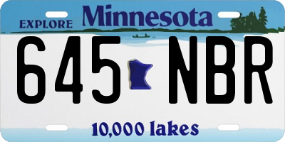 MN license plate 645NBR