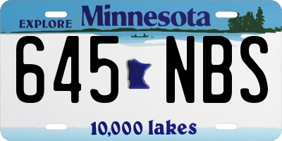 MN license plate 645NBS