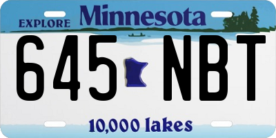MN license plate 645NBT