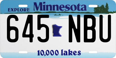 MN license plate 645NBU
