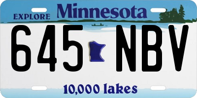 MN license plate 645NBV