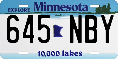 MN license plate 645NBY