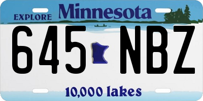 MN license plate 645NBZ