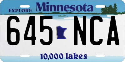 MN license plate 645NCA