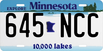 MN license plate 645NCC