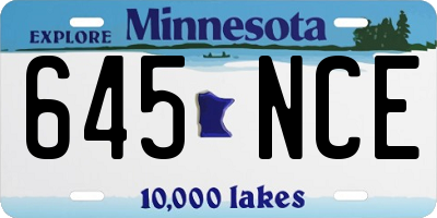 MN license plate 645NCE