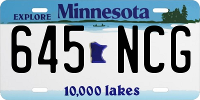 MN license plate 645NCG