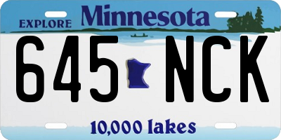 MN license plate 645NCK