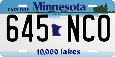 MN license plate 645NCO