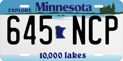 MN license plate 645NCP