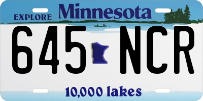 MN license plate 645NCR
