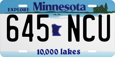 MN license plate 645NCU