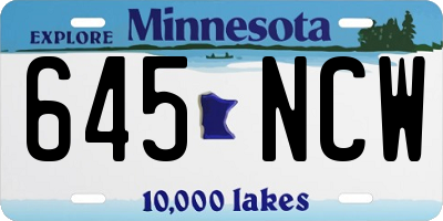 MN license plate 645NCW