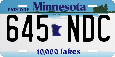 MN license plate 645NDC