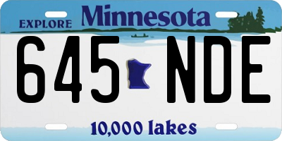 MN license plate 645NDE