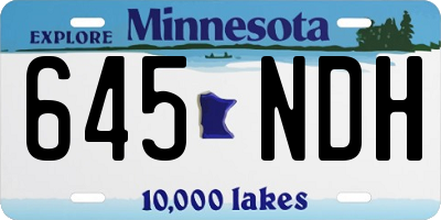 MN license plate 645NDH