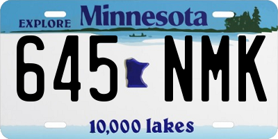 MN license plate 645NMK