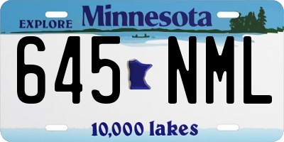 MN license plate 645NML