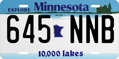 MN license plate 645NNB