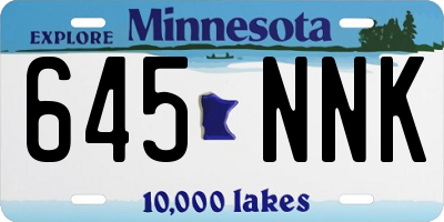 MN license plate 645NNK