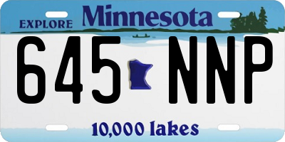 MN license plate 645NNP