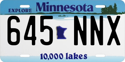 MN license plate 645NNX