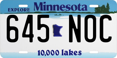 MN license plate 645NOC