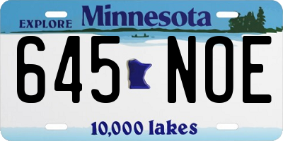 MN license plate 645NOE