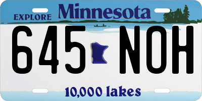MN license plate 645NOH