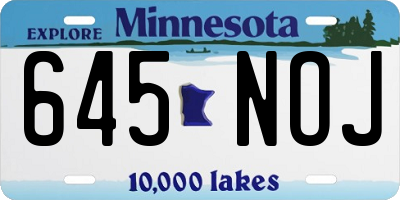 MN license plate 645NOJ