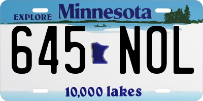 MN license plate 645NOL