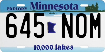 MN license plate 645NOM