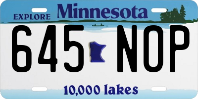 MN license plate 645NOP