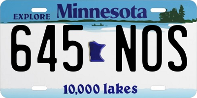 MN license plate 645NOS