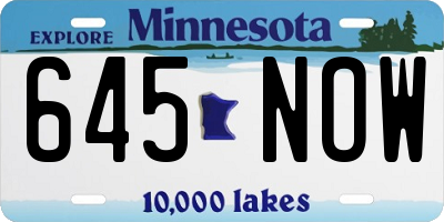 MN license plate 645NOW