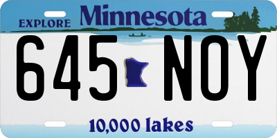 MN license plate 645NOY
