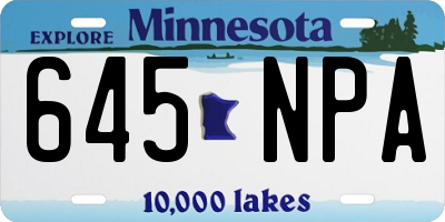 MN license plate 645NPA