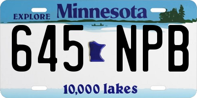 MN license plate 645NPB